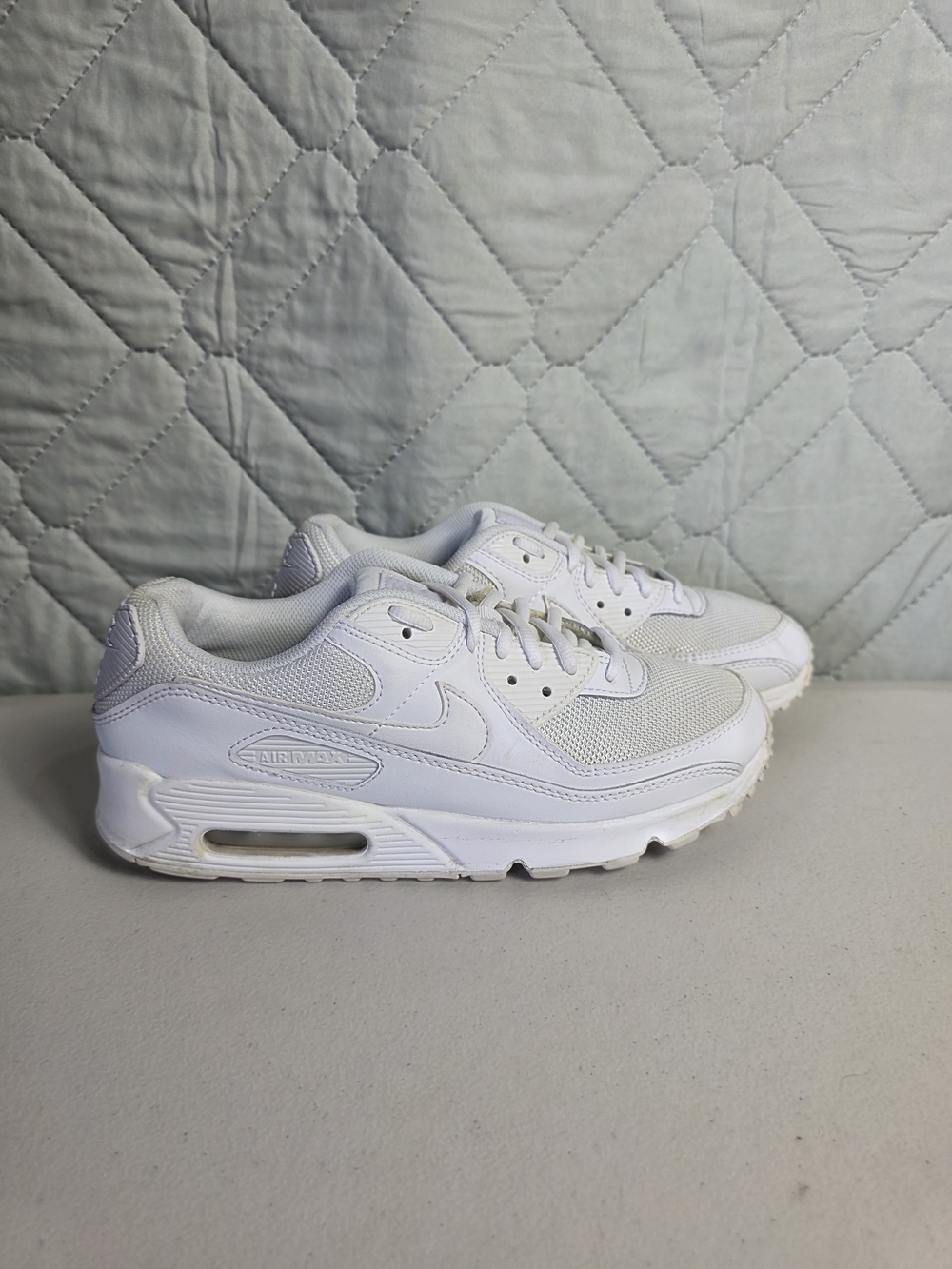Nike Air Max 90 Twist Triple White Women Size 10 Athletic Sneakers - Picture 2 of 10